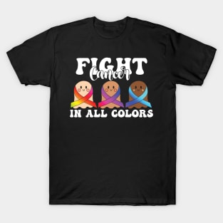 Fight Cancer in all colors Breast Cancer Awareness Mental Health Autism Awareness T-Shirt